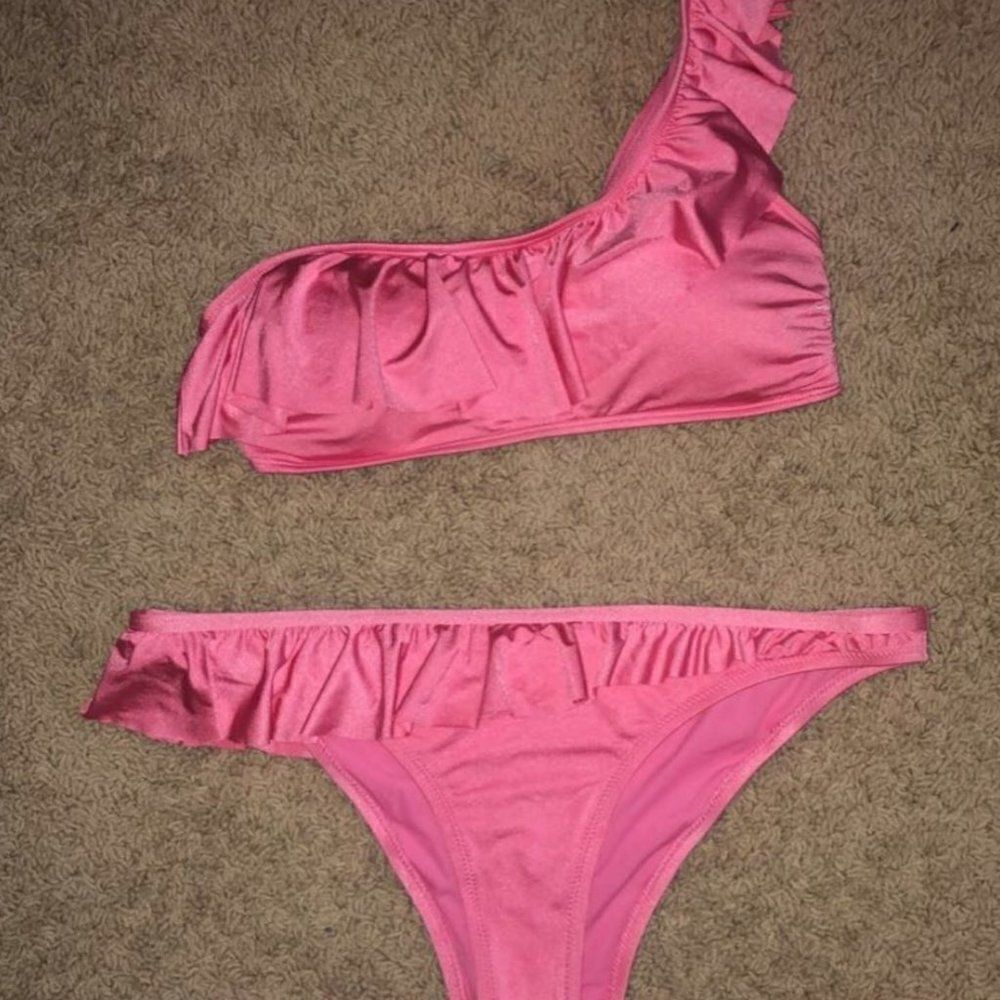 Aerie pink ruffle bikini Teeny Maillot De Bain Toute two-piece set woman Xlarge